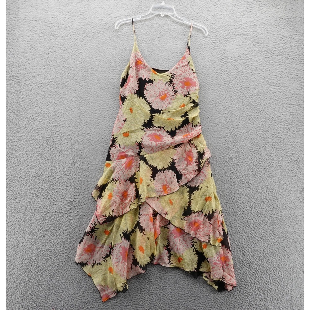 NWT Max and Cleo Silk Layered Midi Slip Dress 10 Pink Yellow Womens Whimsy Fairy
